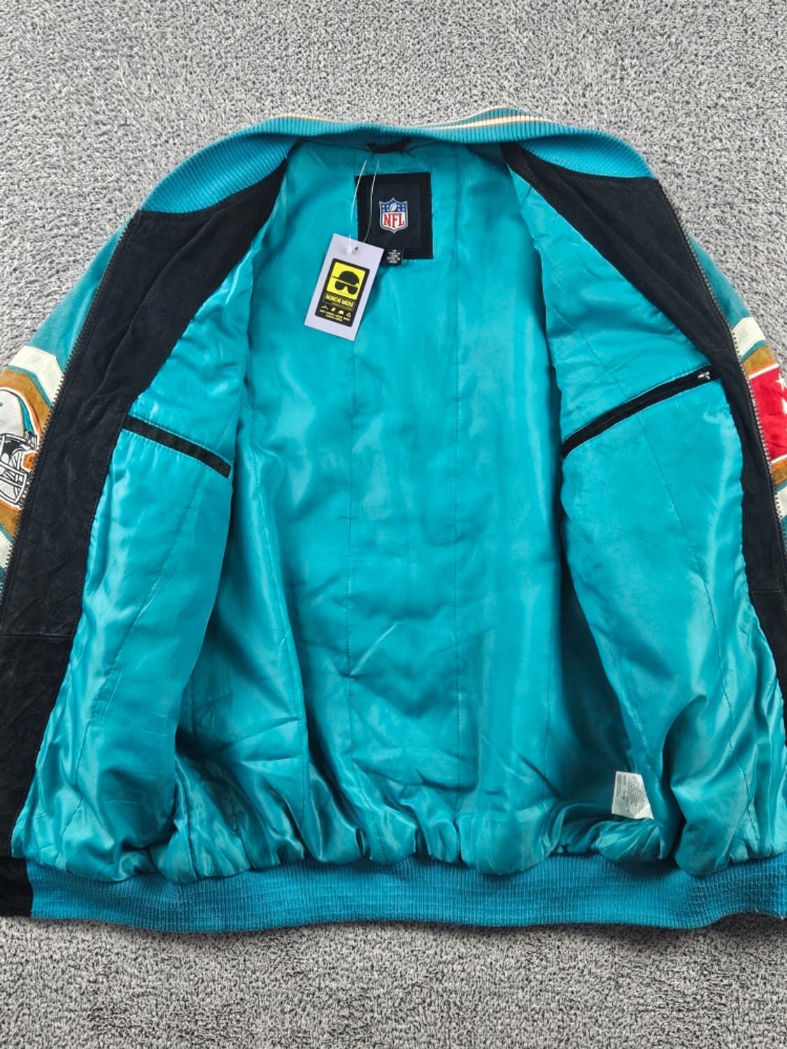 G-III 어패럴 마이애미 돌핀즈 가죽 바시티 자켓 ( M )/10926 상품이미지10