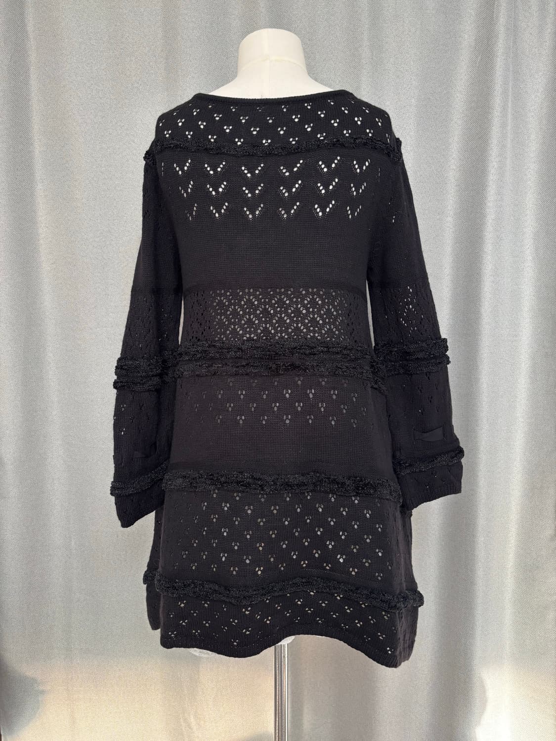 폴리 테이프 트리밍 언빌 크로셰 원피스 상품이미지9