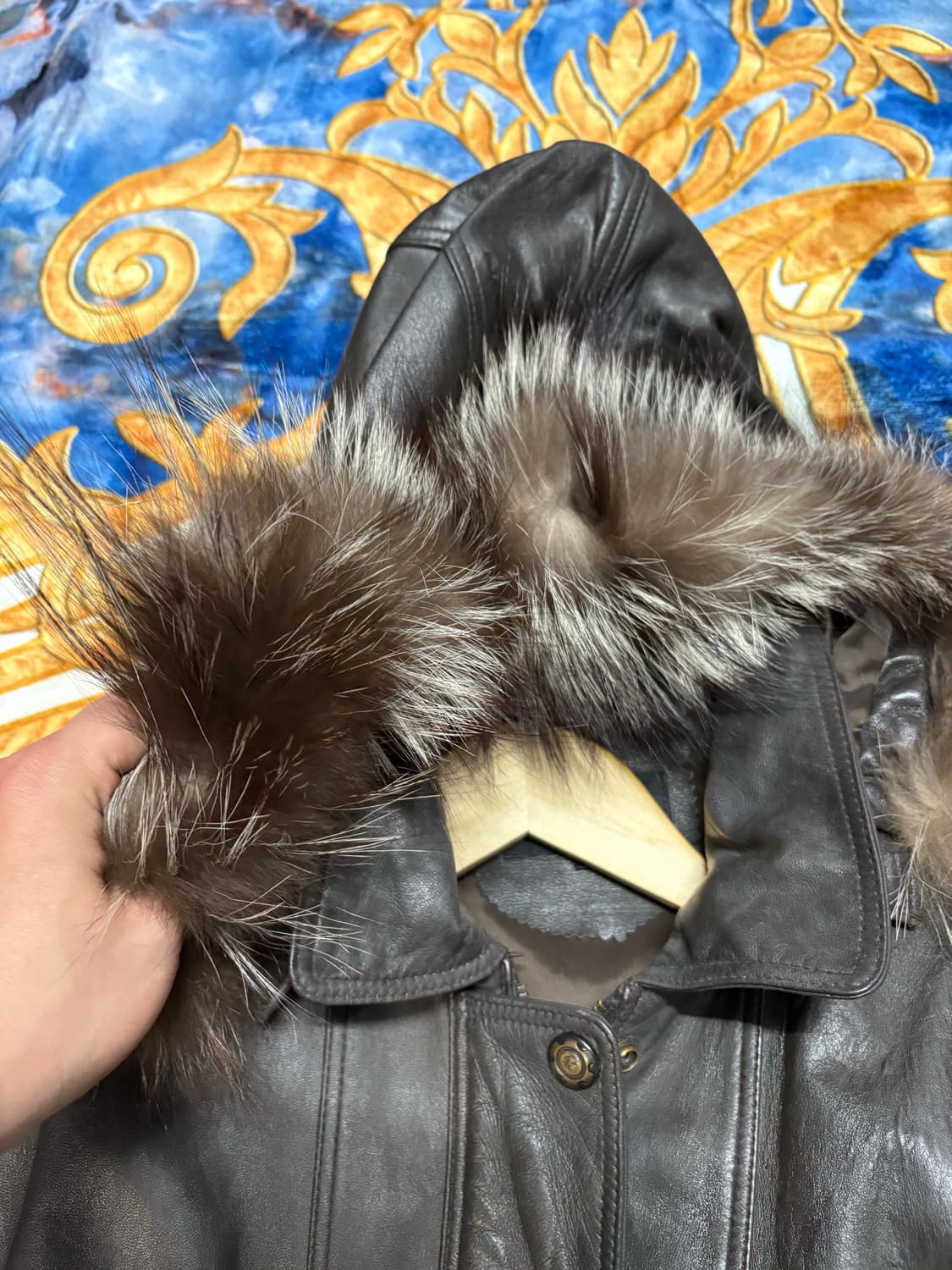 FAX 빈티지 쉽스킨 양가죽 롱자켓 상품이미지5