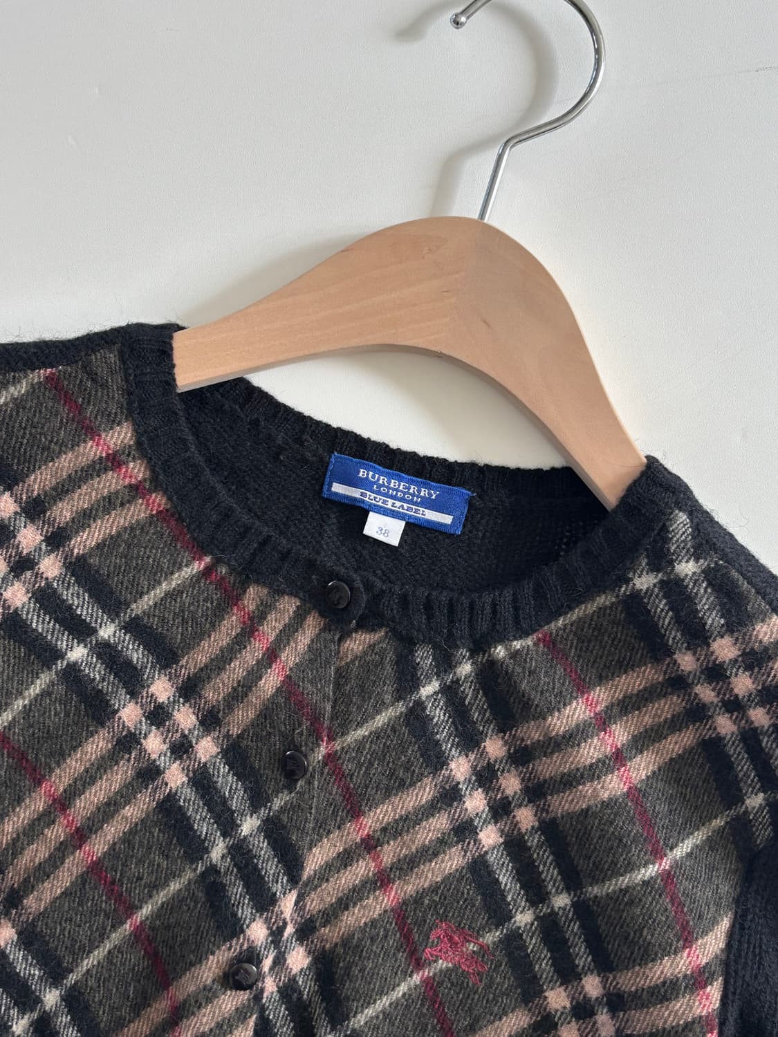 Burberry 버버리 블루 라벨 체크 니트 가디건 상품이미지9