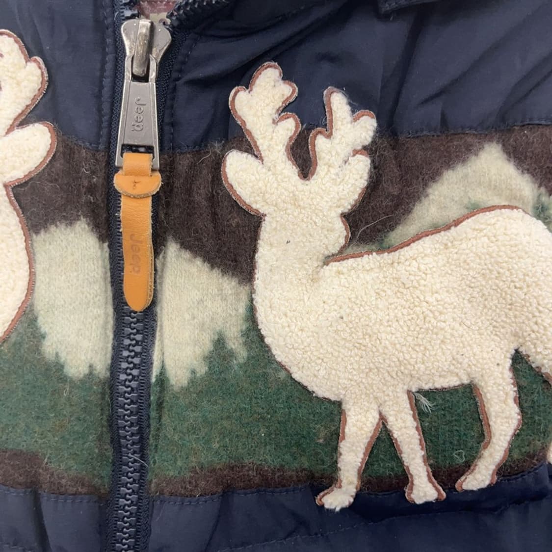 지프 빈티지 노르딕 부클 자수 패딩 조끼 L C08939 상품이미지7