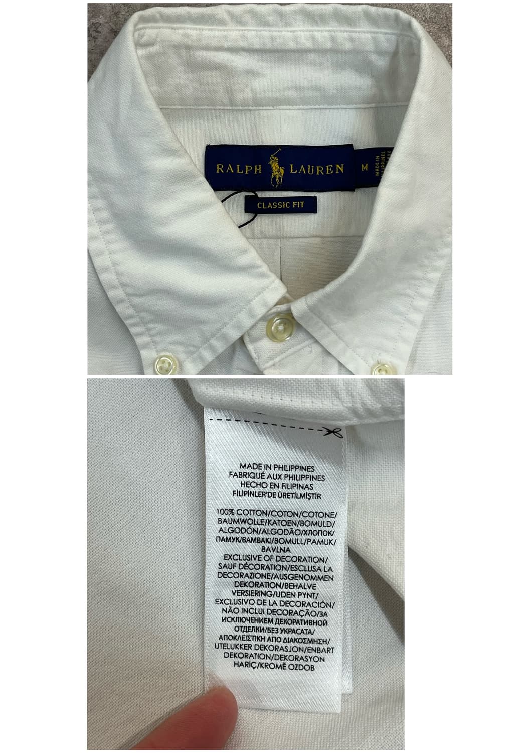 폴로 랄프로렌 셔츠 화이트 M #csz3712 상품이미지3