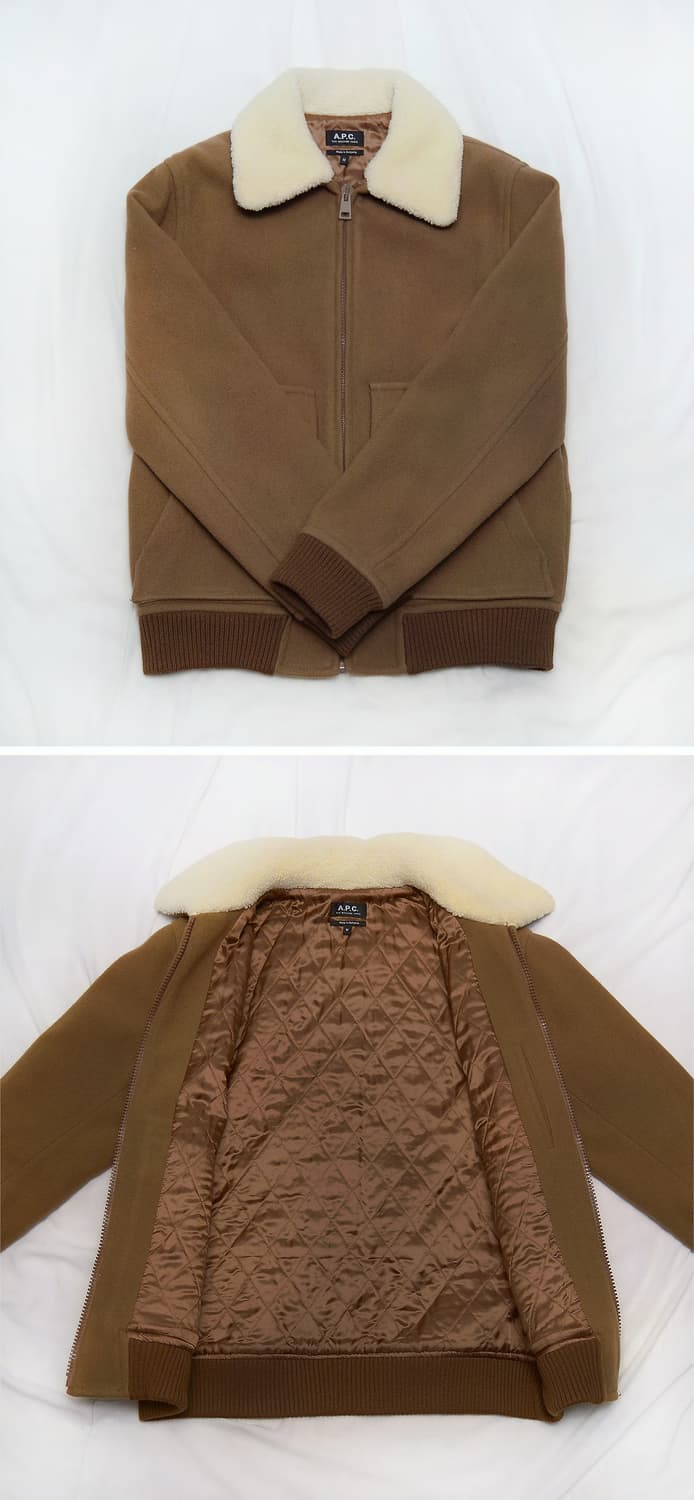 아페쎄 (a.p.c) 브론즈 시어링 집업 봄버 울자켓 (M / 100) 상품이미지3