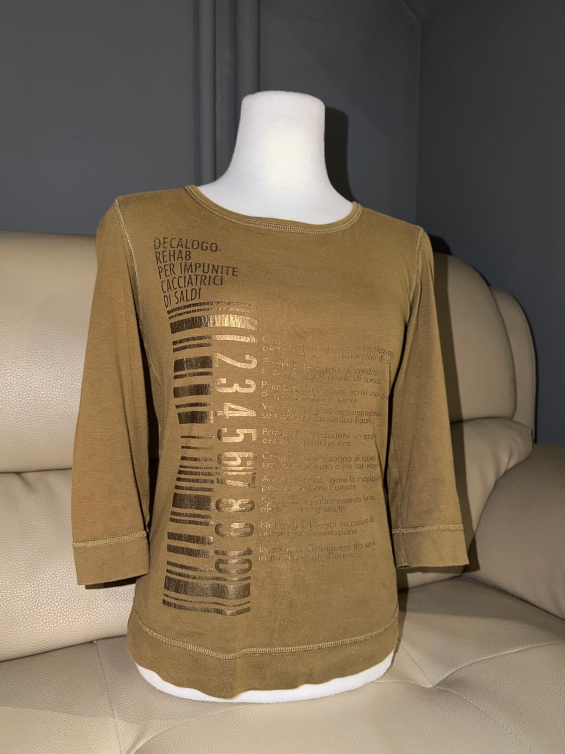 Barcode printing stitch detail top  상품이미지1