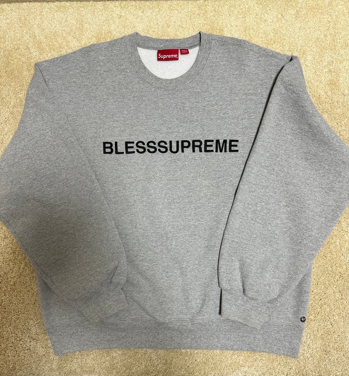 슈프림 x 블레스 크루넥 헤더 그레이 - 23FW 상품이미지1