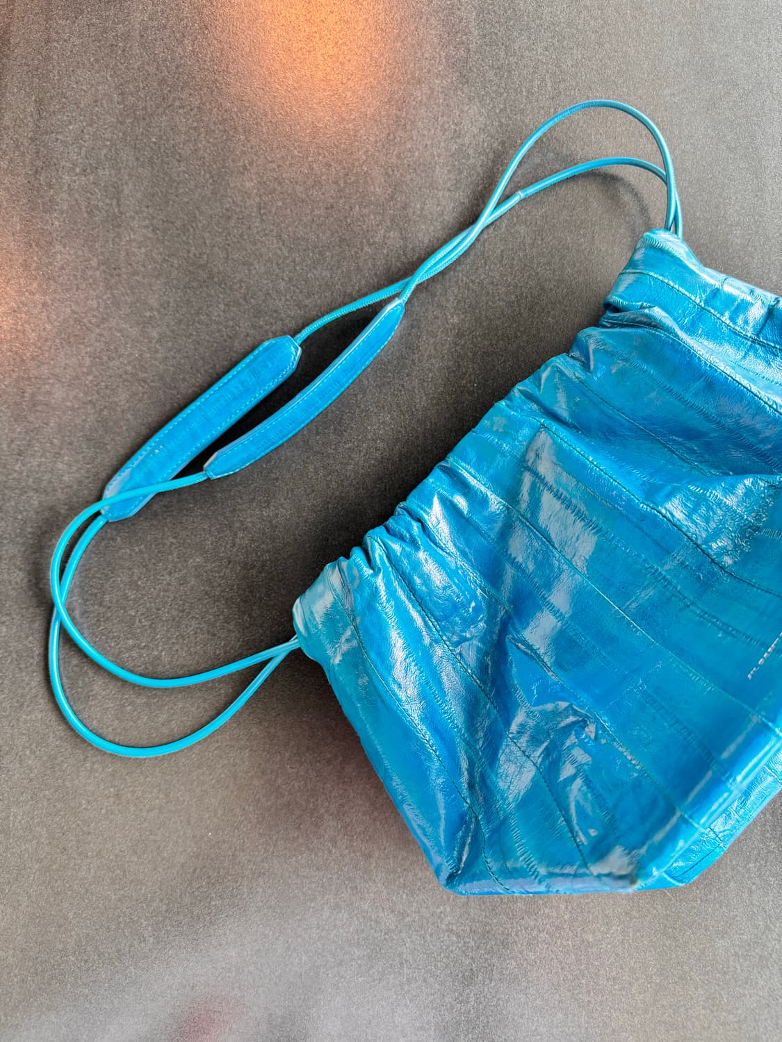 JIL SANDER 드로우스트링 숄더백 블루 상품이미지1