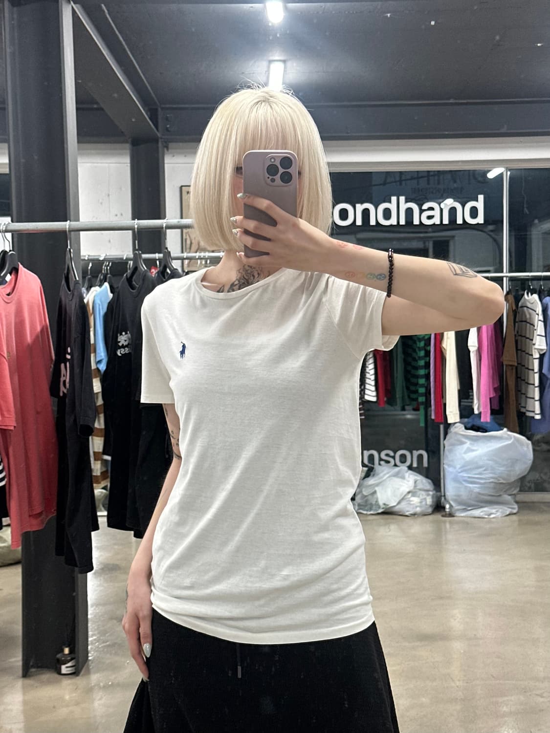 폴로 랄프로렌 라운드넥 화이트 반팔 티셔츠 상품이미지1