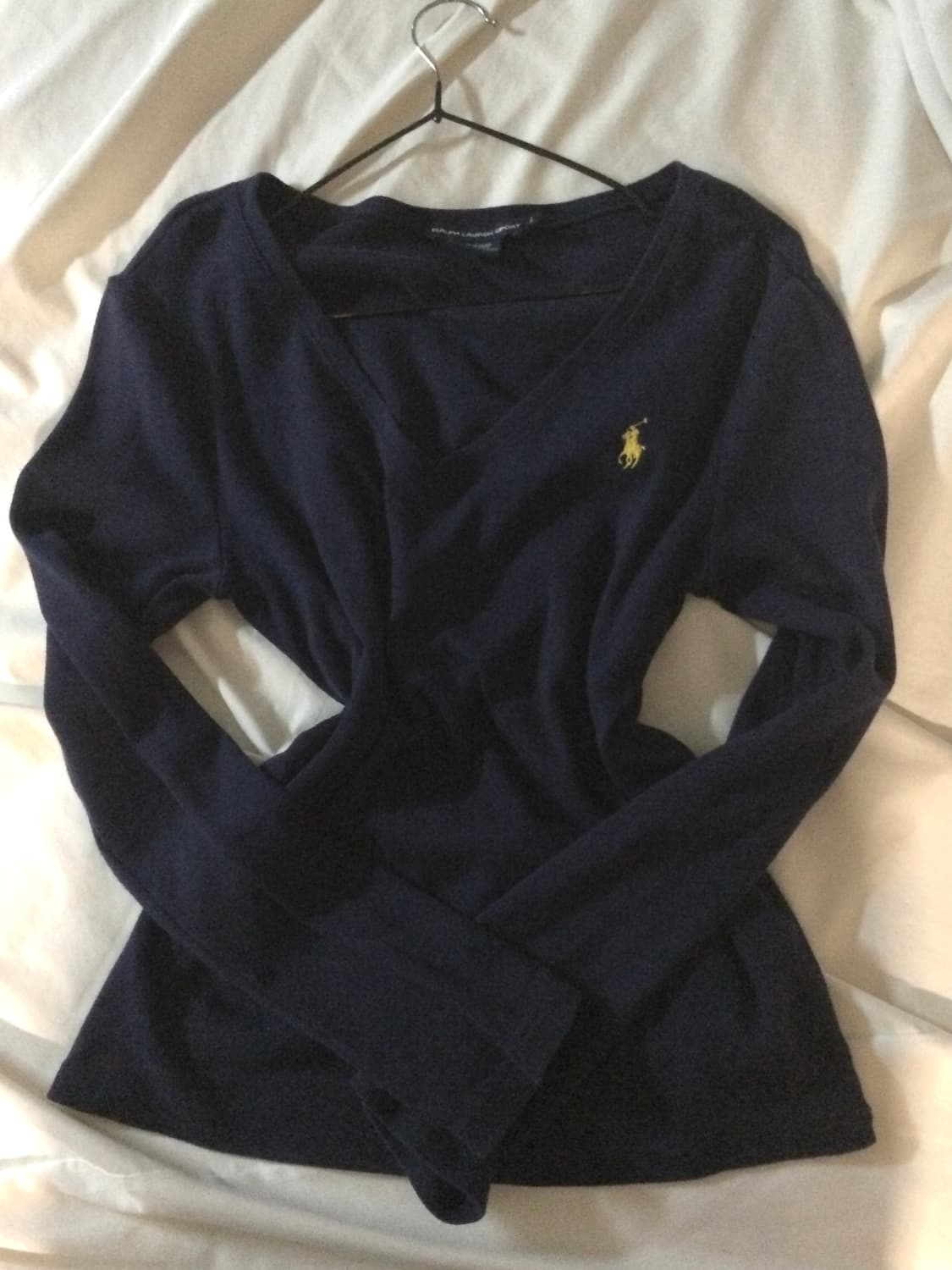 폴로 스포츠 코튼 면 브이넥 니트 네이비 상품이미지1