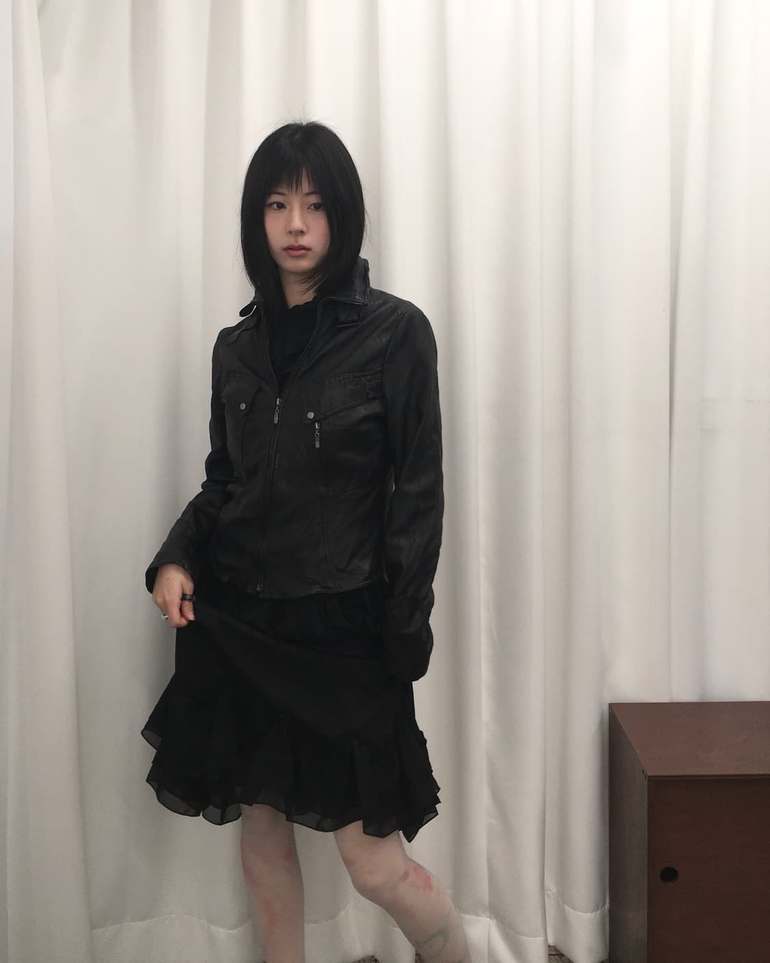 블랙 램스킨 가죽자켓 상품이미지3