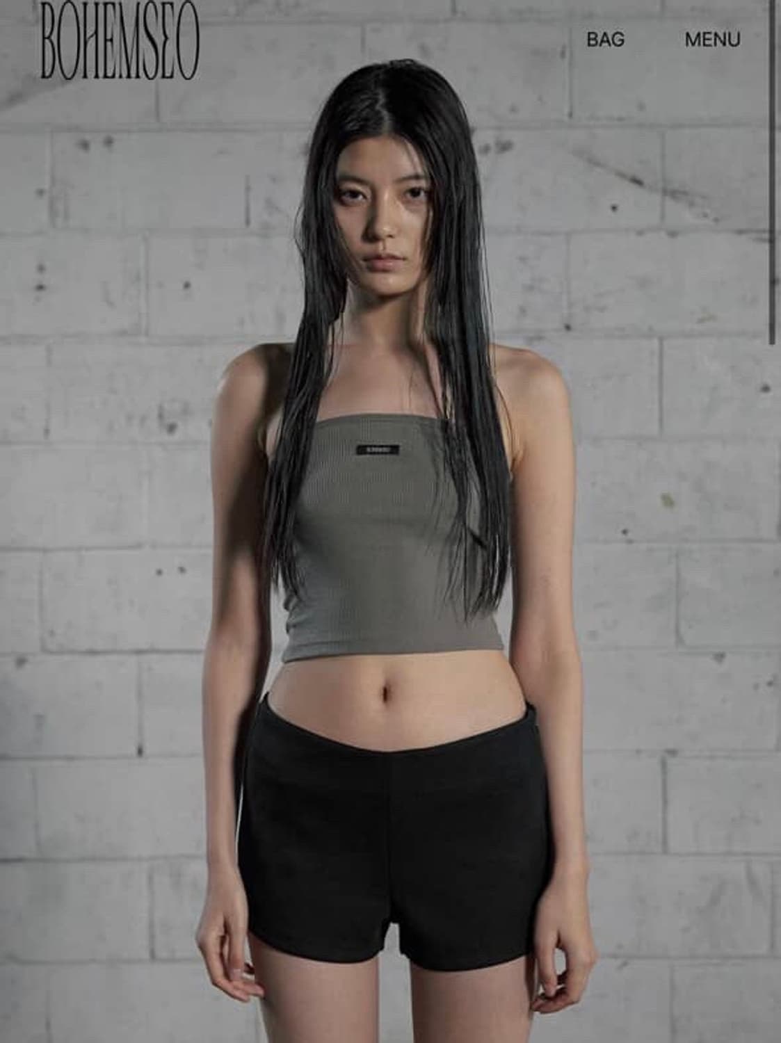 보헤미안서울 베이직 튜브 탑 카키 상품이미지2