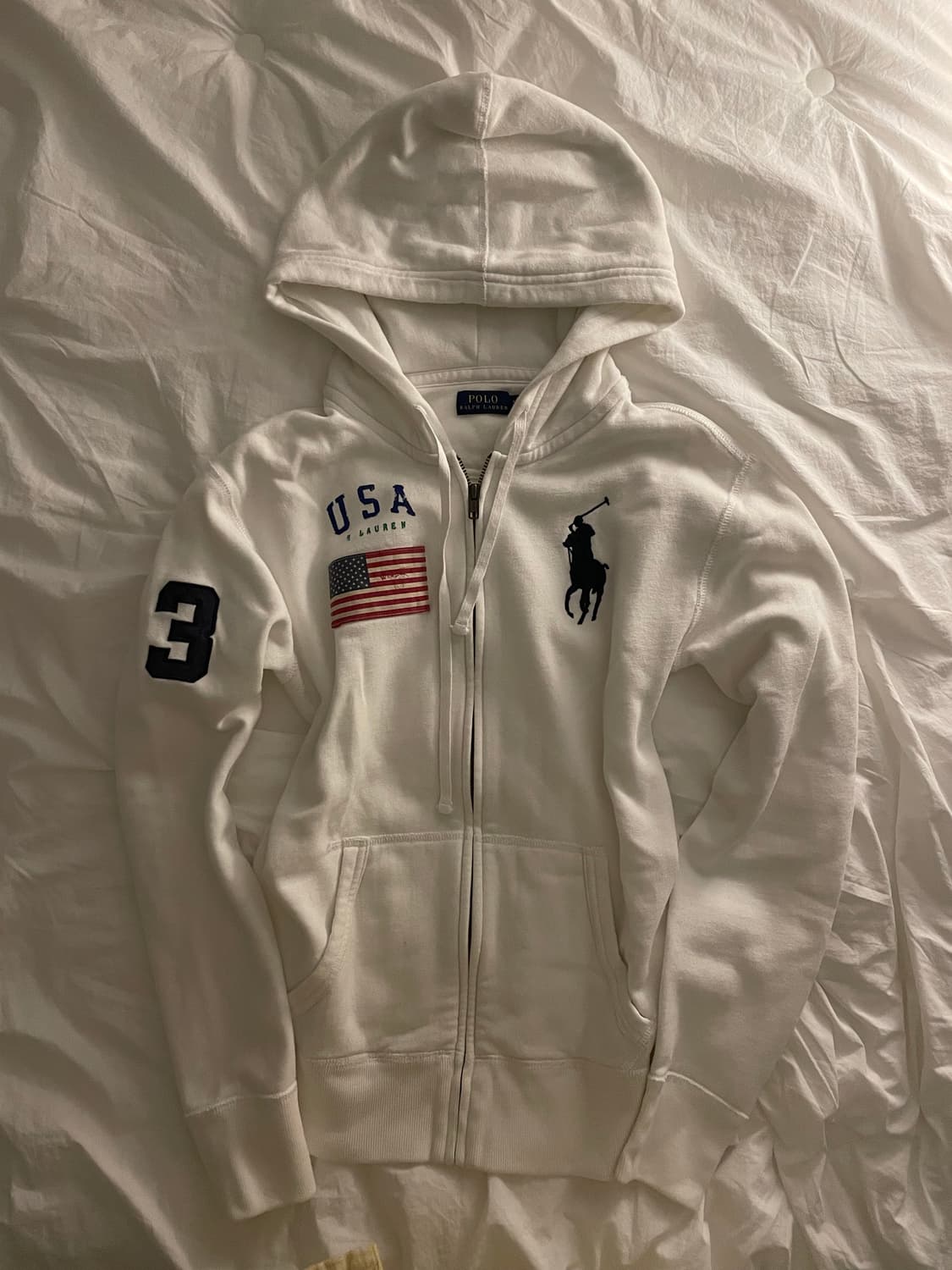 폴로 랄프로렌 빅포니 성조기 후드집업 화이트 #3 상품이미지1