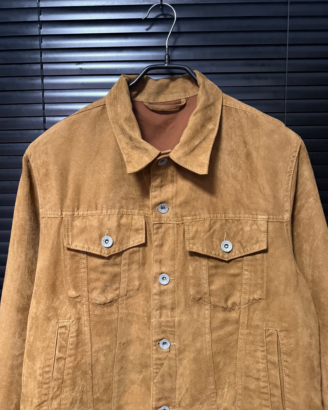 GU 카멜 레더가죽 스웨이드 트러커 숏크롭 자켓 L 100 웨스턴 에스닉 상품이미지3