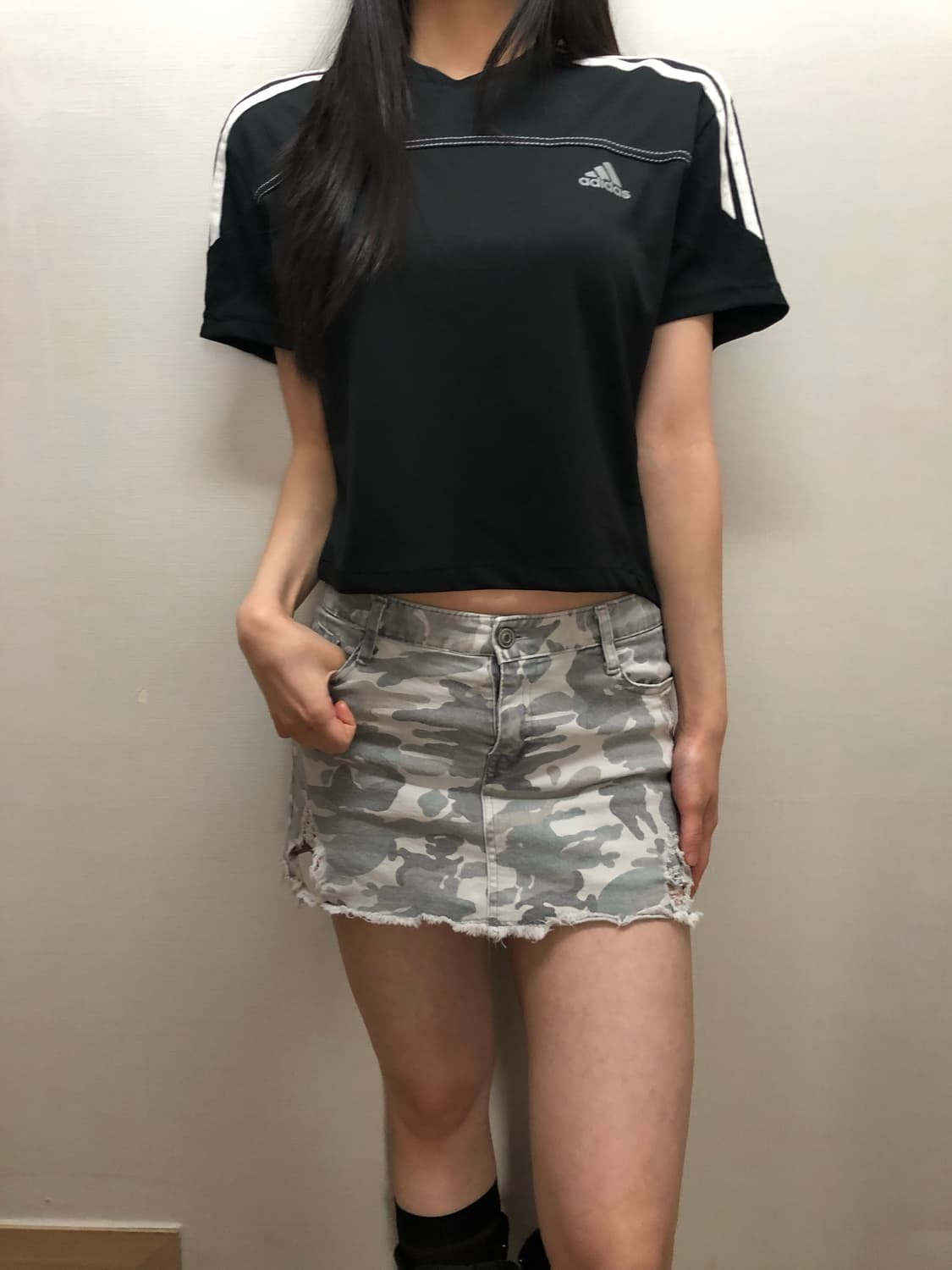 빈티지 아디다스 블랙 크롭 티셔츠 상품이미지8