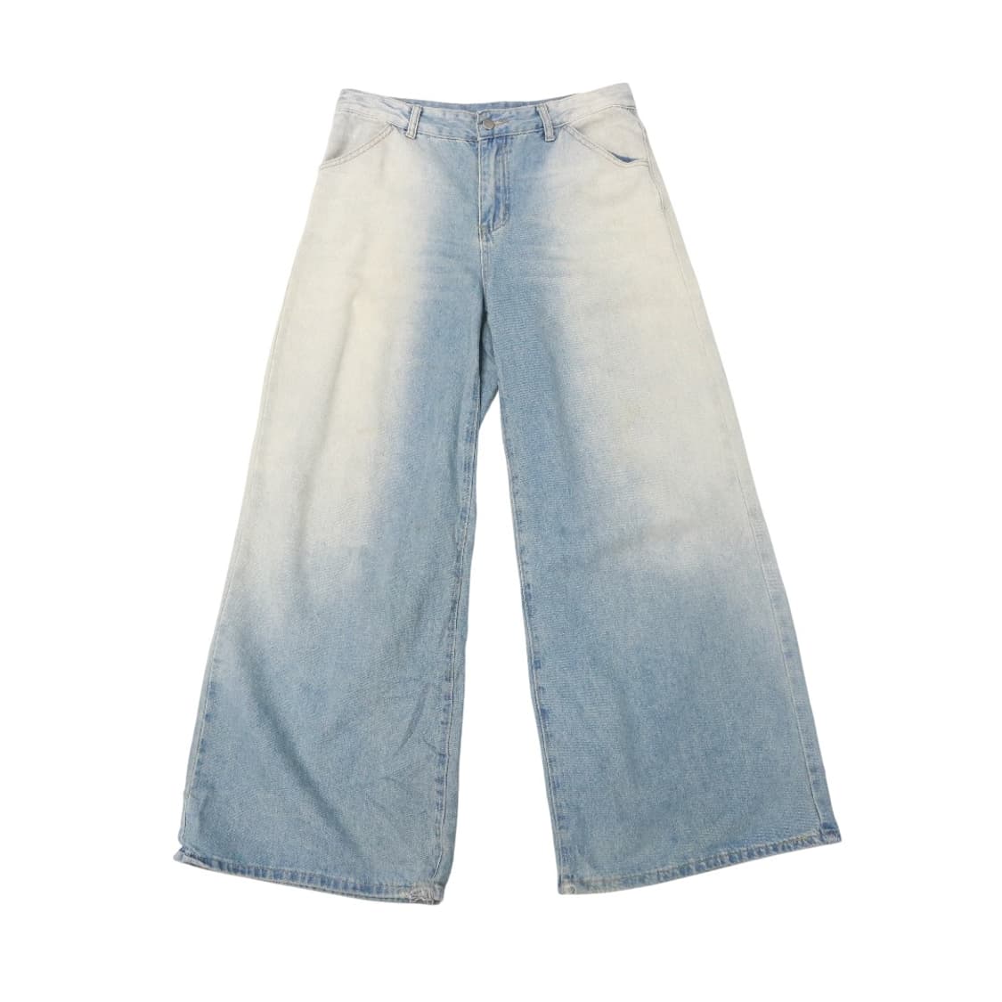 빈티지 페이딩 워싱 라이트 블루 와이드 데님 팬츠 상품이미지1