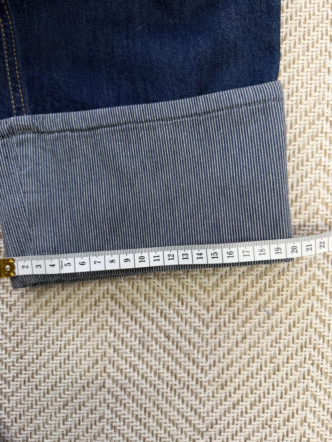 정품) 럭키슈에뜨 밴딩 롤업 데님 팬츠 36 상품이미지10