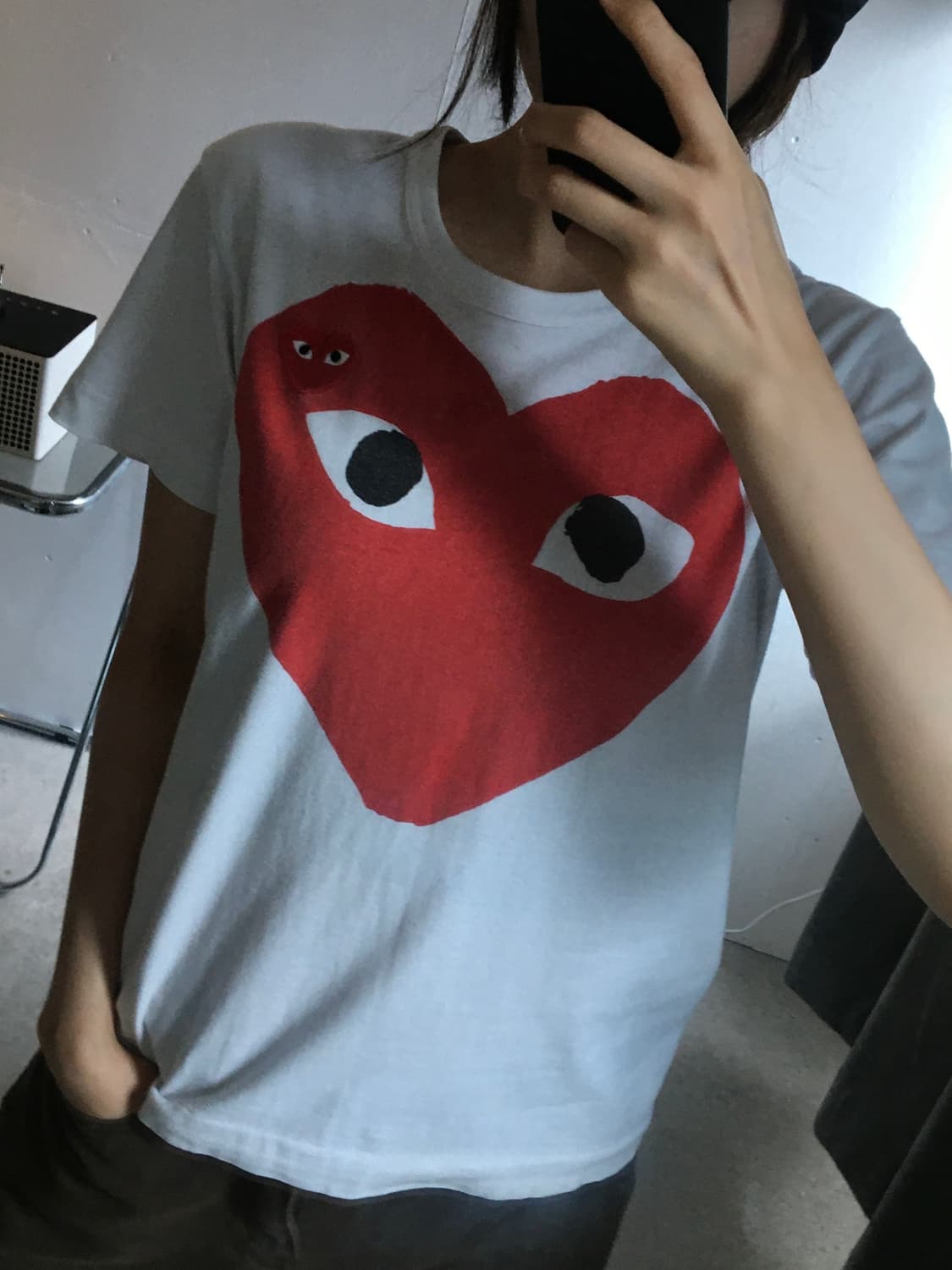 꼼데가르송 레드와펜 더블하트 반팔티 상품이미지1