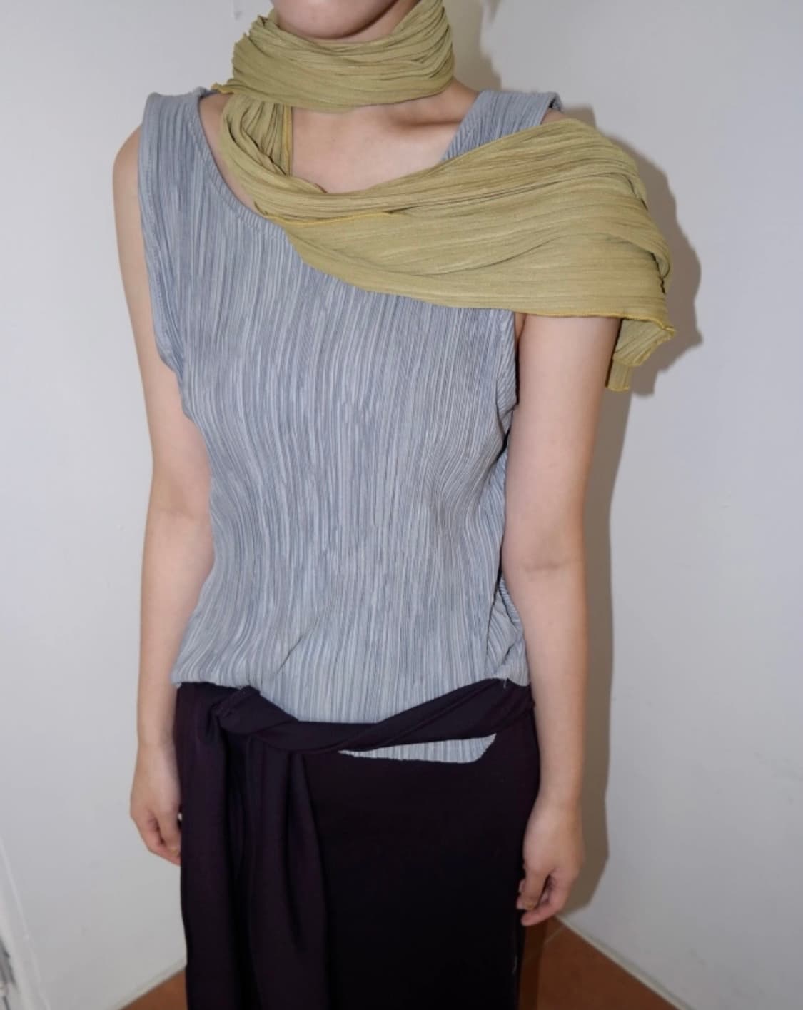 ERR 플리츠스카프 올리브 상품이미지2