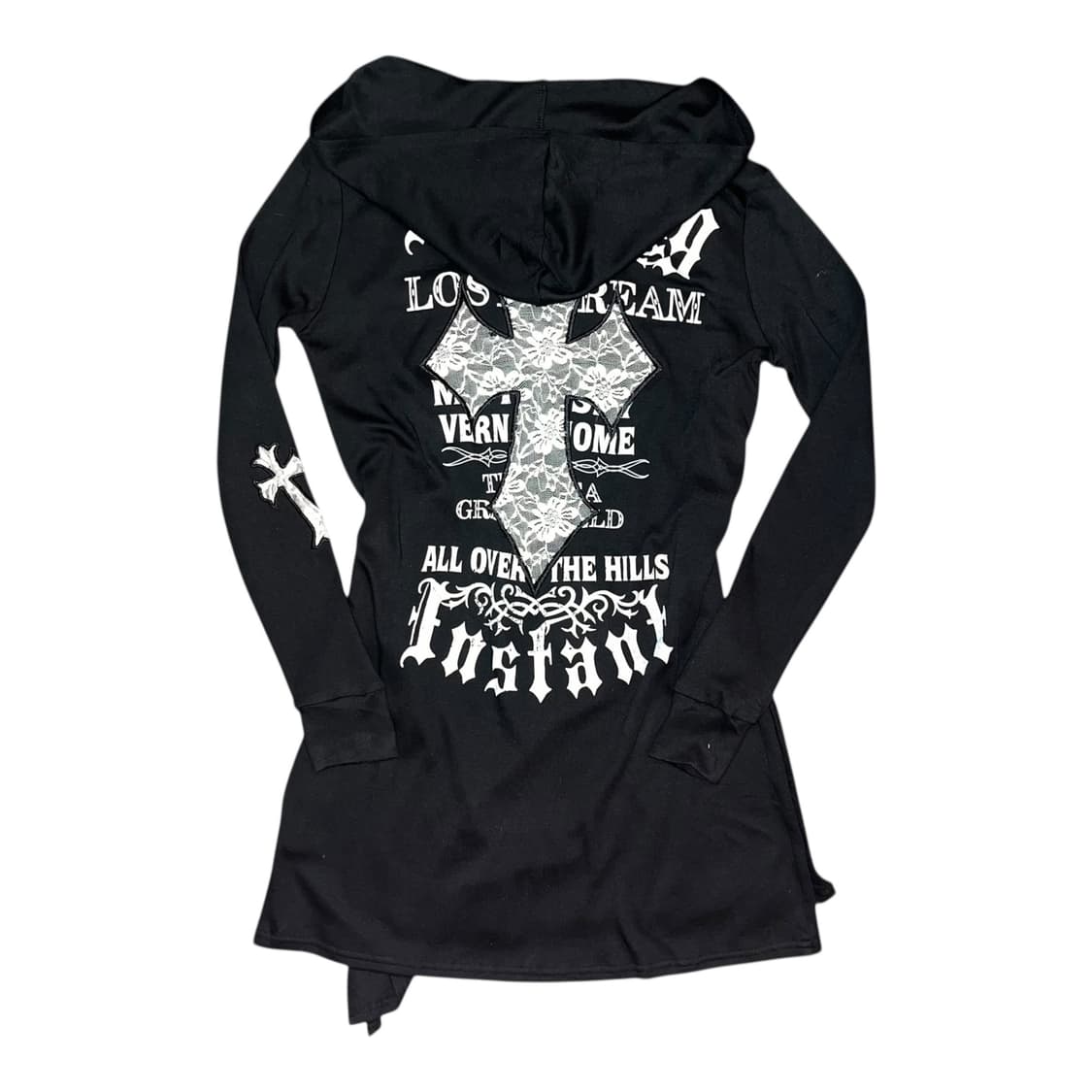 MKR 엠케이알 레이스 십자가 후드 가디건 펑크갸루y2k 상품이미지1