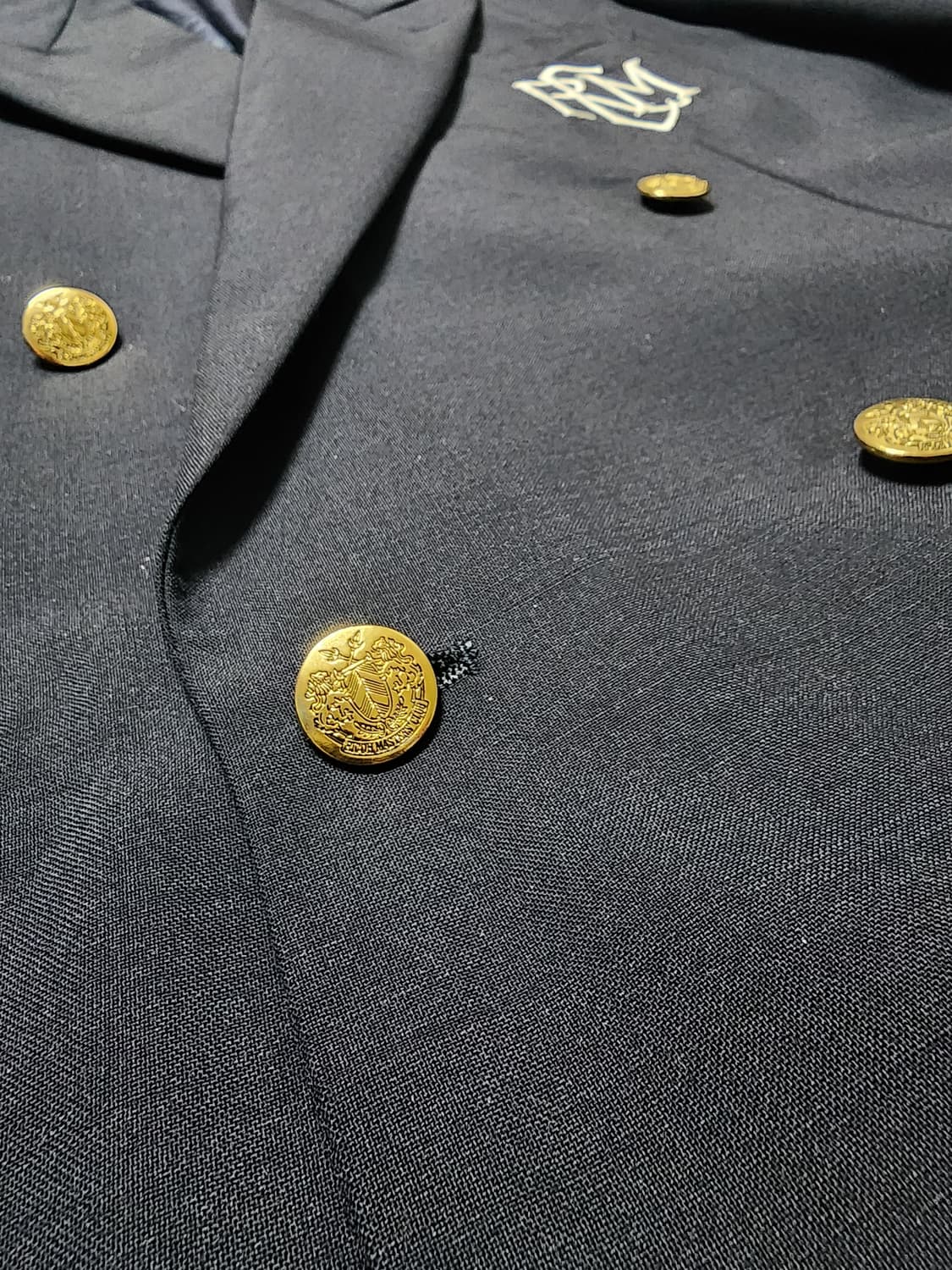 일본빈티지 네이비 더블 브레스트 엠블럼 금장 자켓 상품이미지10