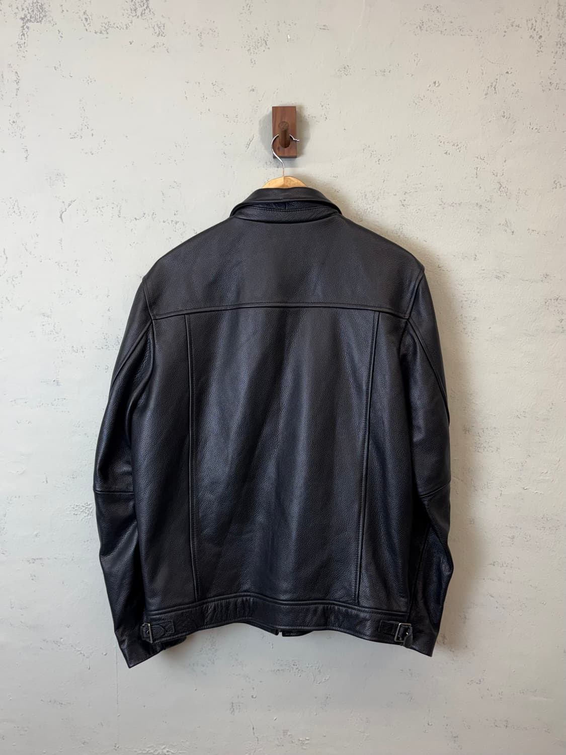 빈티지 소가죽 블랙 싱글 라이더 자켓 상품이미지2