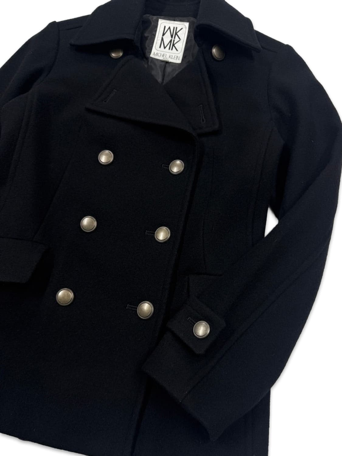빈티지 MICHEL KLEIN 블랙 더블 하프 코트 상품이미지4