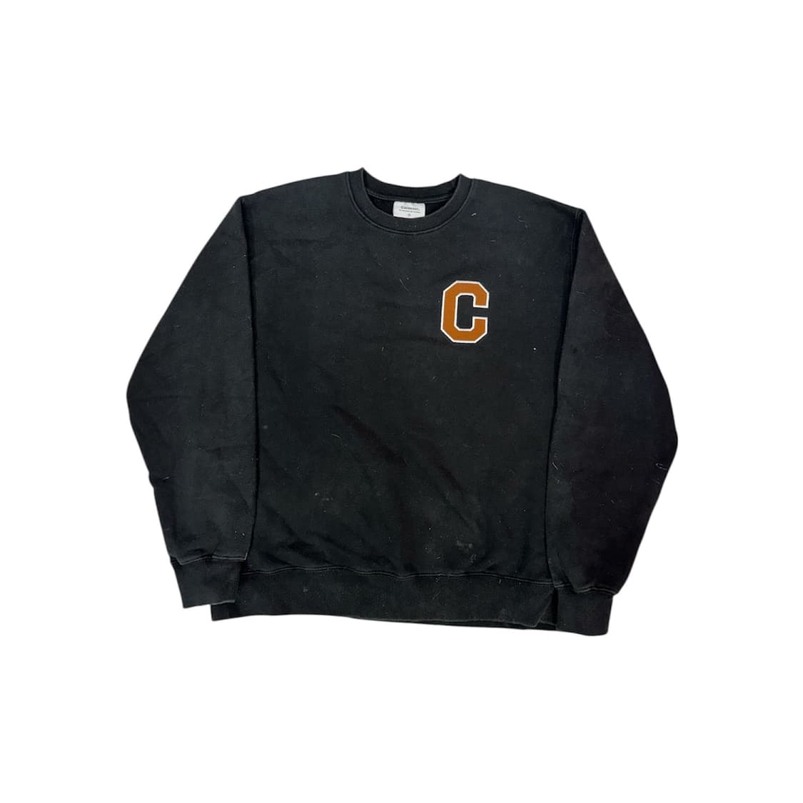 커버낫 블랙 C 로고 자수 맨투맨 오버핏 스웻 셔츠 S 상품이미지5