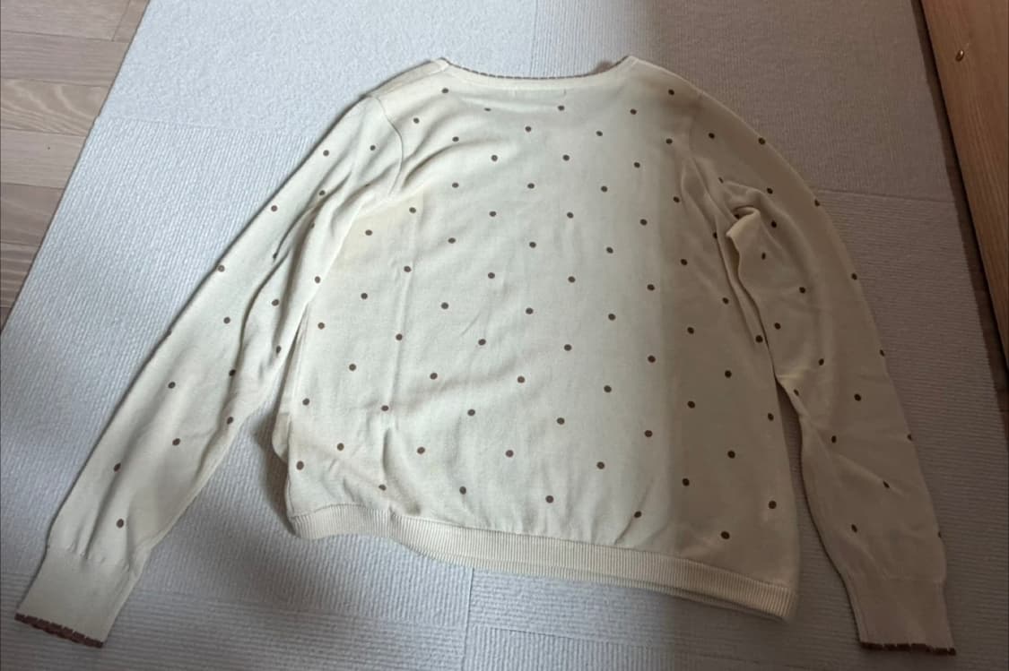아이보리 도트 리본 니트 상품이미지2