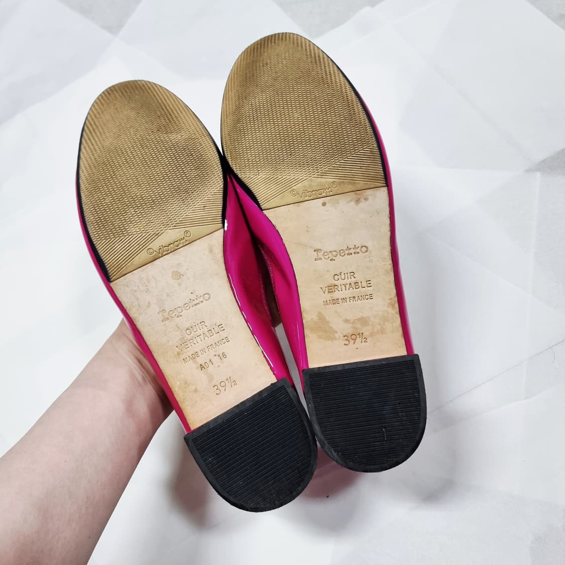 레페토 유광 핑크 구두 힐 슈즈 (250mm) 비브람완 상품이미지6