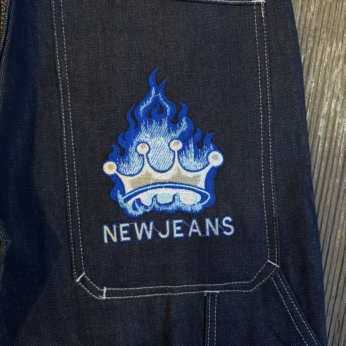 뉴진스 자수 데님팬츠 블루 상품이미지3