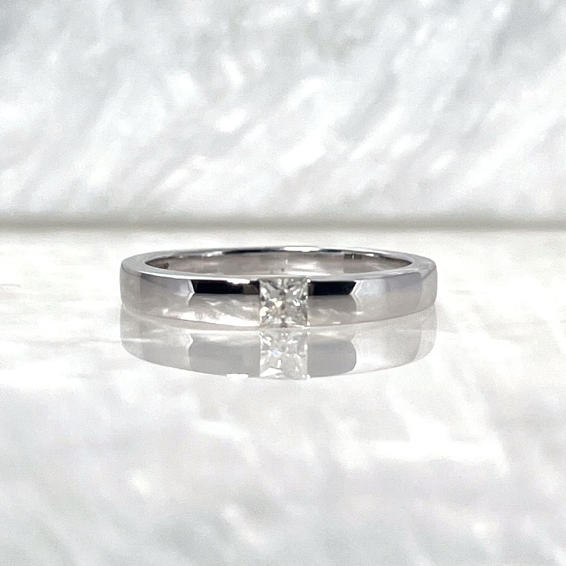 *새상품* 모이사나이트 프린세스 컷 솔리케어 은반지 상품이미지1