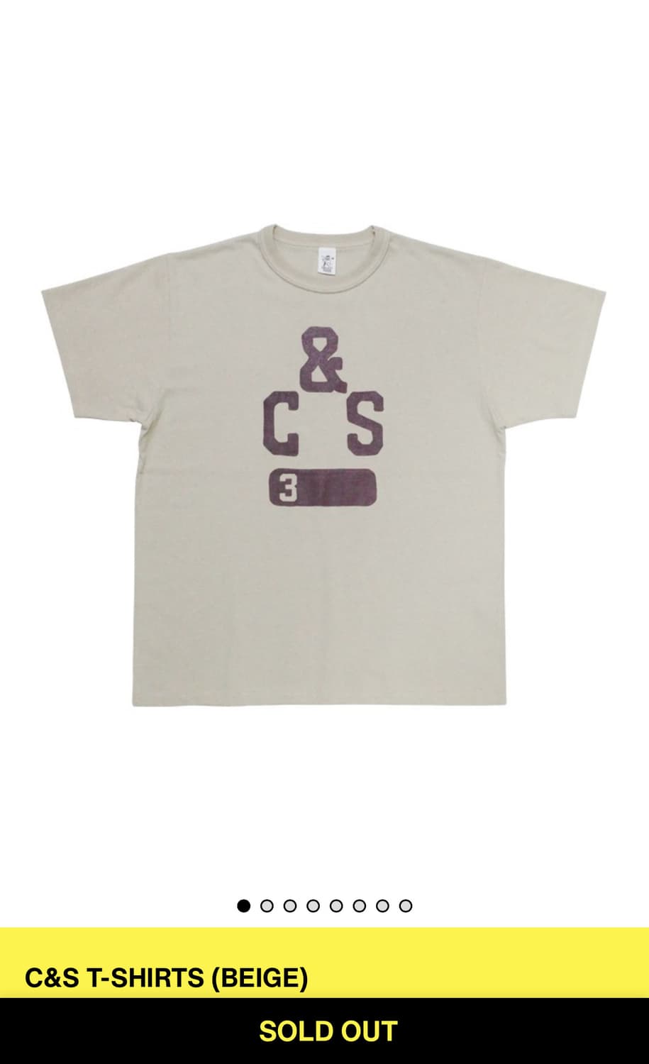 컬렉트피시스 C&S 티셔츠 베이지 M L 사이즈 상품이미지1