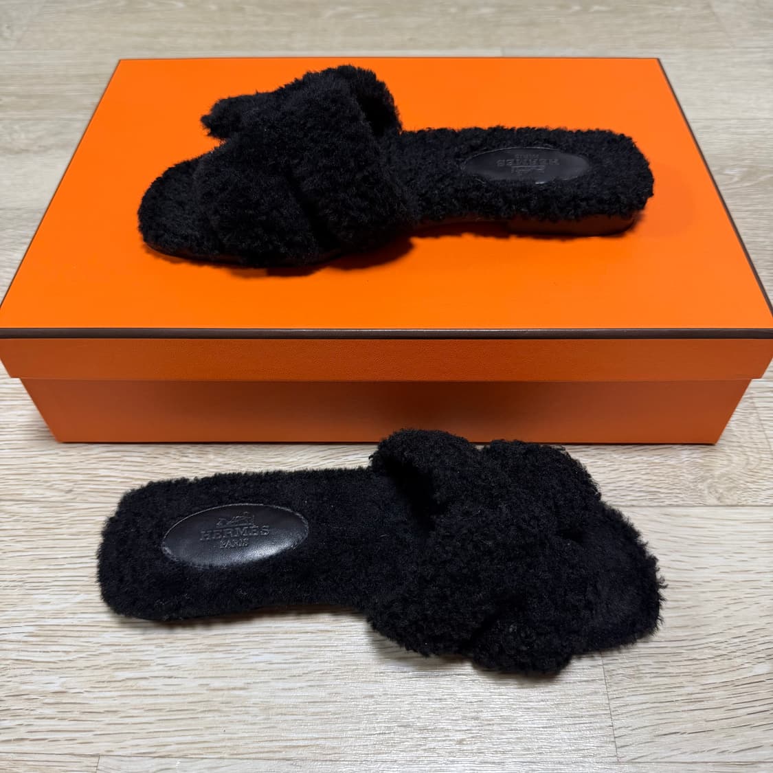 [S+급/36.5] 에르메스 오란 시어링 퍼 샌들 슬리퍼 상품이미지4