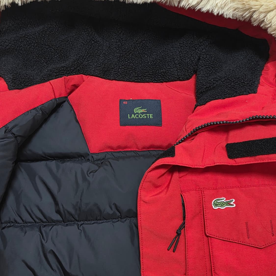 Lacoste 라코스테 레드 헤비다운 패딩 파카 자켓 상품이미지4