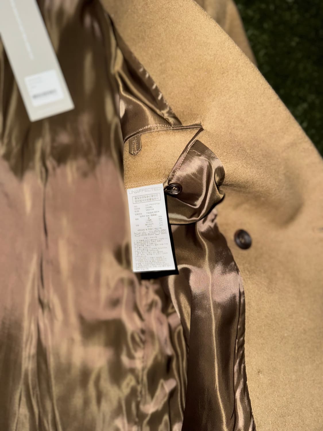 [M] 언어펙티드 21FW 오버사이즈드 더블 브레스티드 코트 카멜 상품이미지6