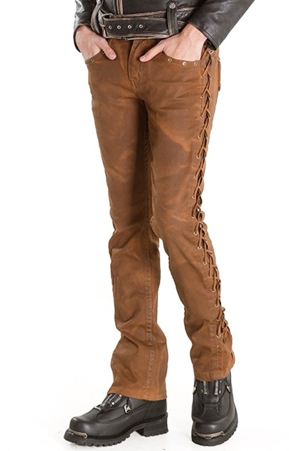 옆트임 웨스턴 브라운 코팅 PANT  상품이미지5