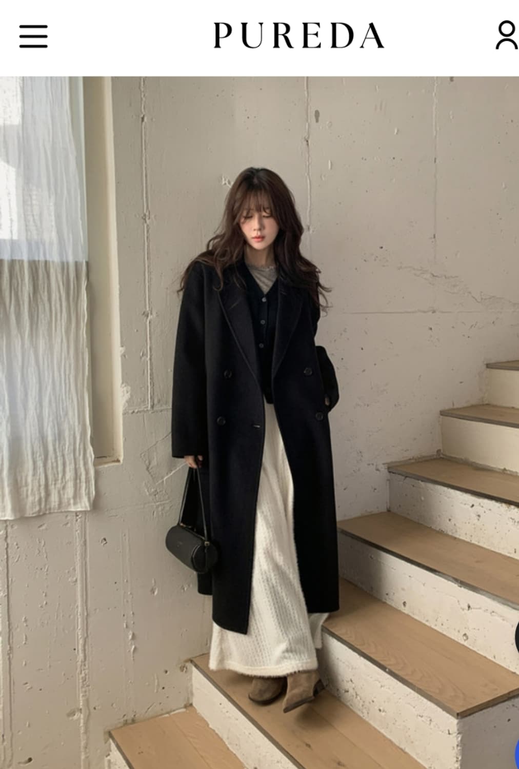 퓨어다 메리노울100% 구스패딩 핸드메이드 코트 상품이미지1