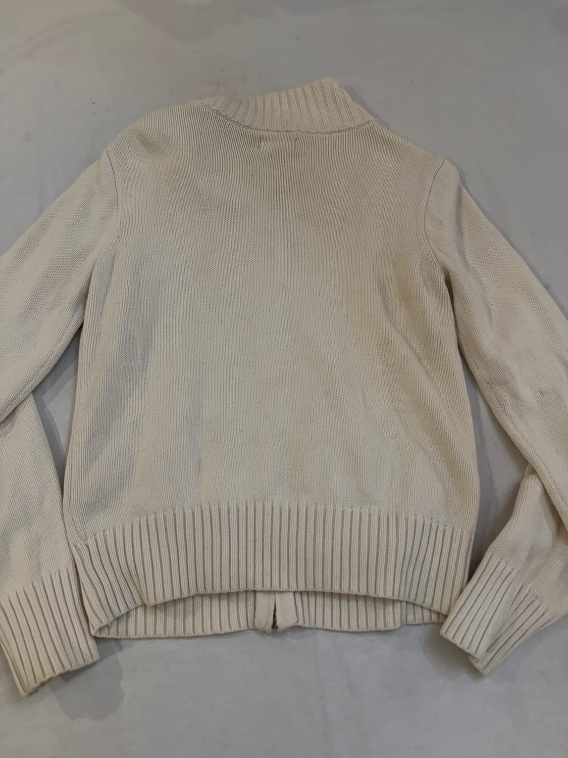 폴로 랄프로렌 빅포니 코튼 니트집업 아이보리 핑크 상품이미지3