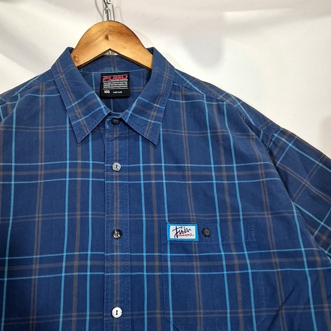 FUBU 체크 반팔 셔츠 상품이미지2