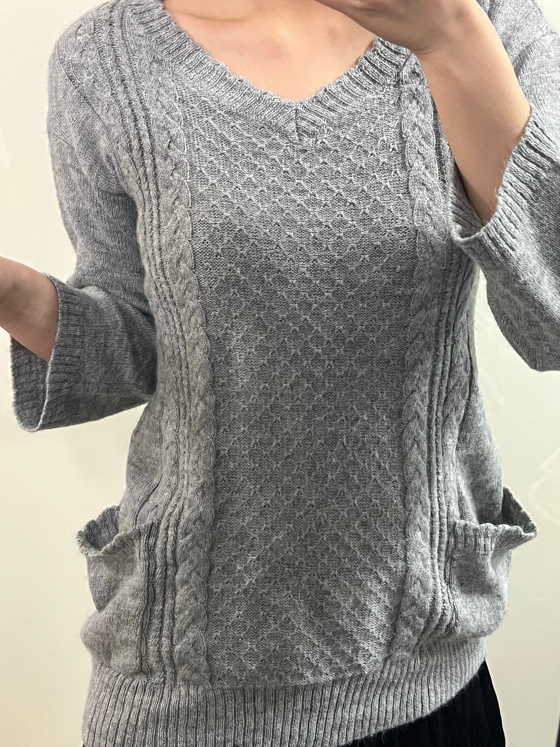 7부소매 모리걸 포켓 니트 상품이미지4