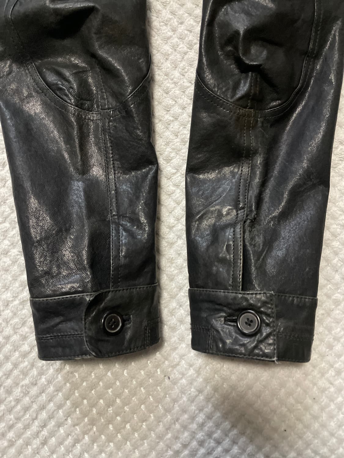 SIEG 웨스턴 무드 램스킨 양가죽 절개 포켓 레더 자켓 상품이미지7