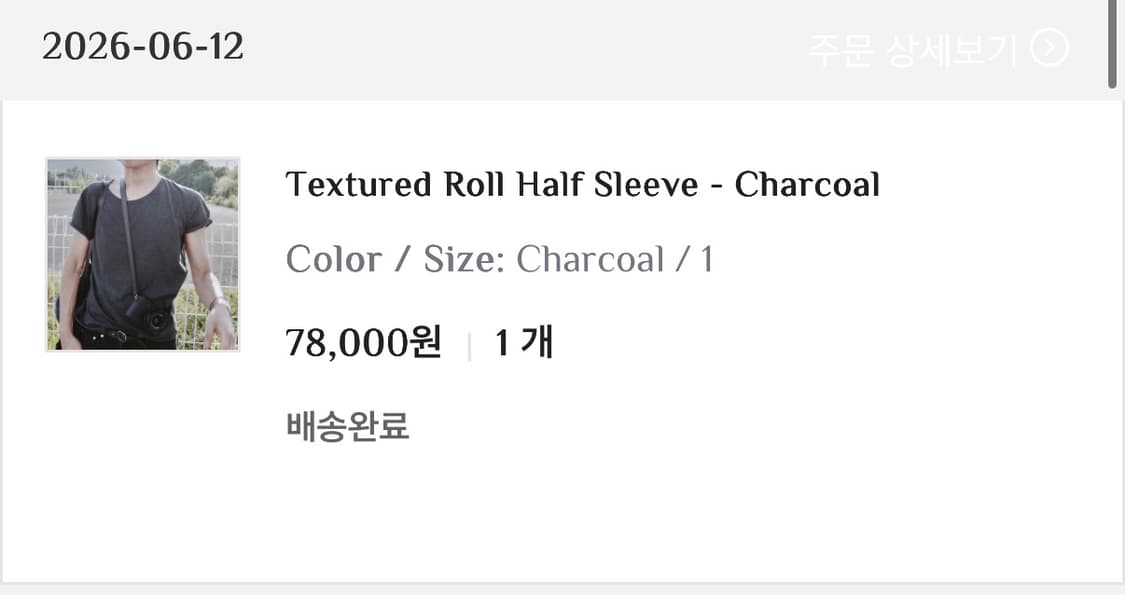 Textured Roll Half Sleeve - Charcoal 상품이미지2