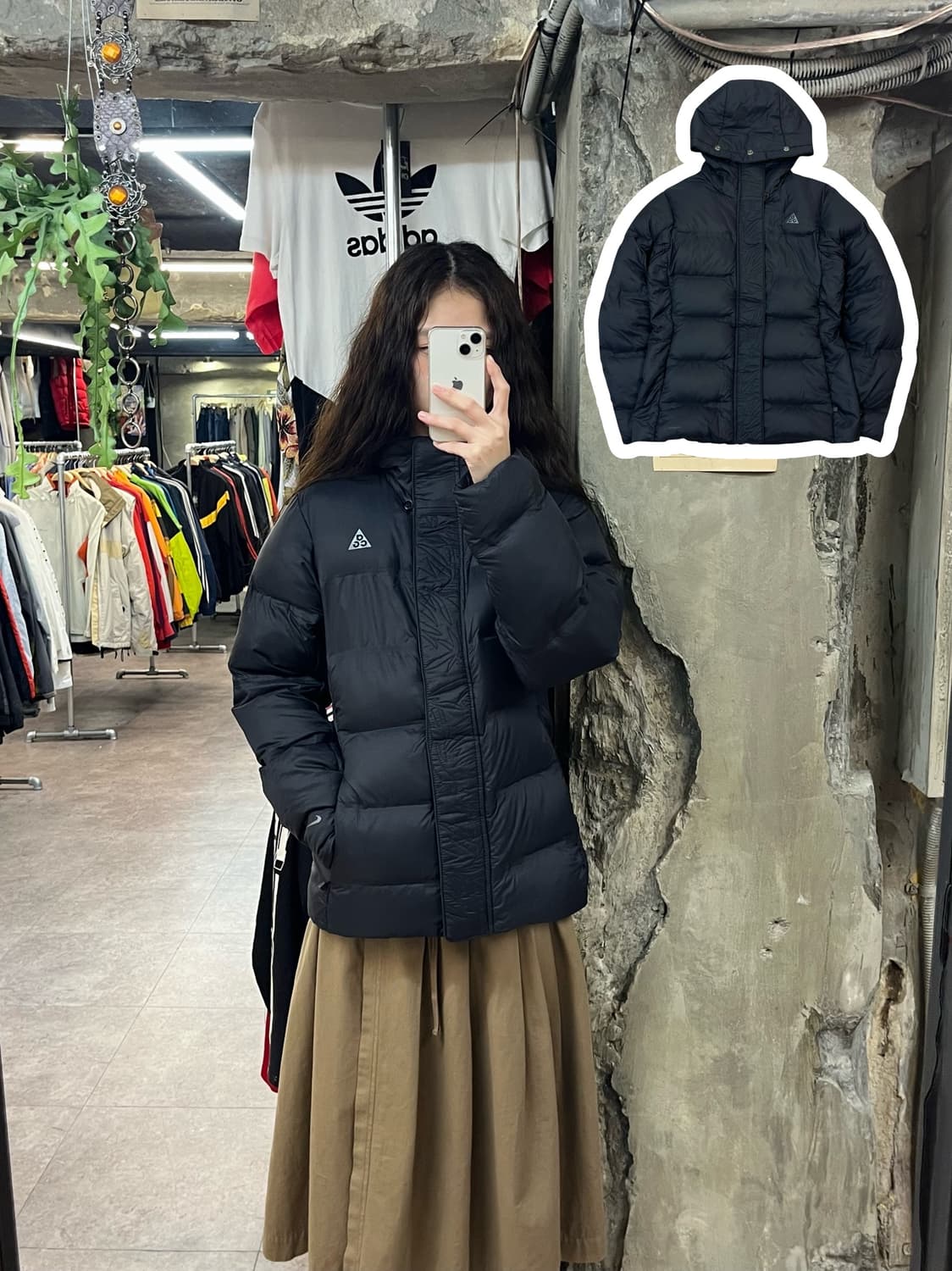 나이키 acg 후드 구스 다운 패딩 블랙 L #csz1788 상품이미지1