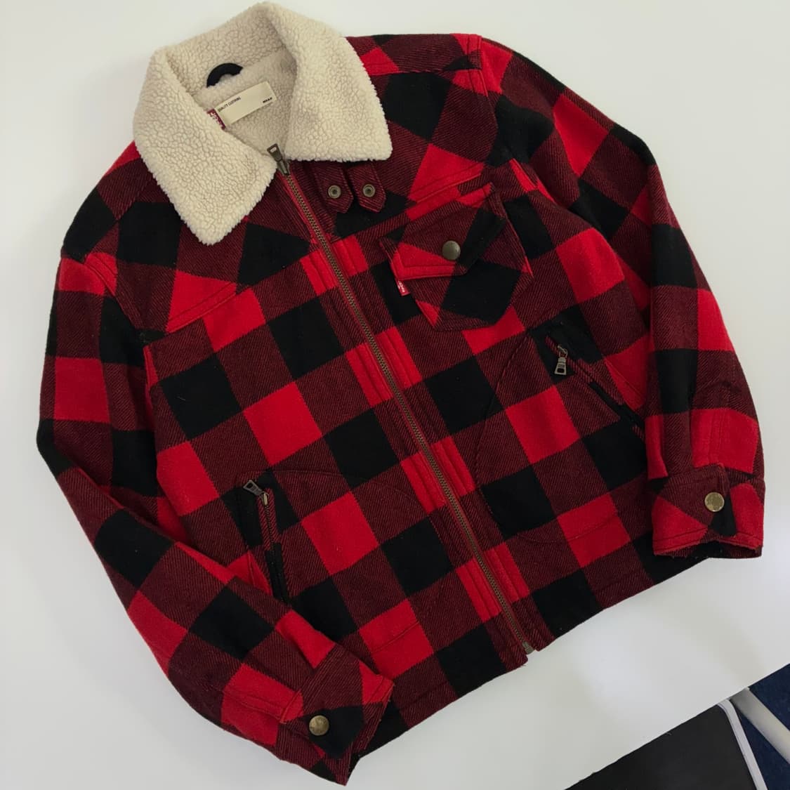 Levi's 리바이스 레드탭 타탄 체커보거 쉐르파 트러커 자켓 상품이미지3