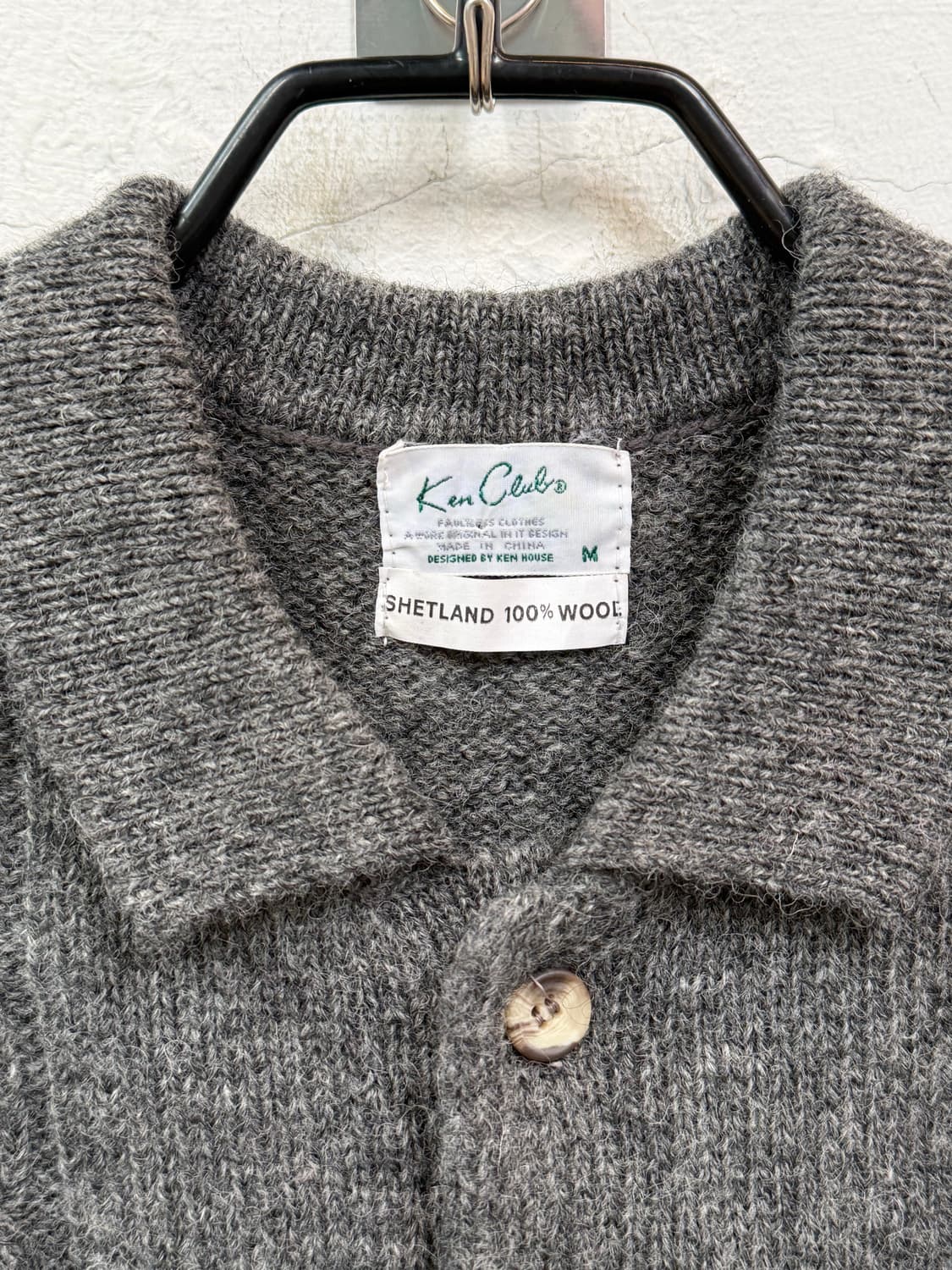 Ken House 그레이 셰틀랜드 울 카라 스웨터 M 상품이미지2