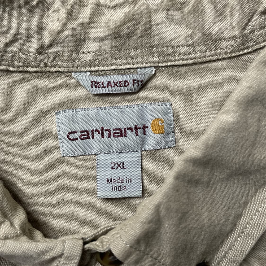 CARHARTT 칼하트 빈티지 베이지 코튼 워크 반팔 셔츠 A00793 상품이미지9