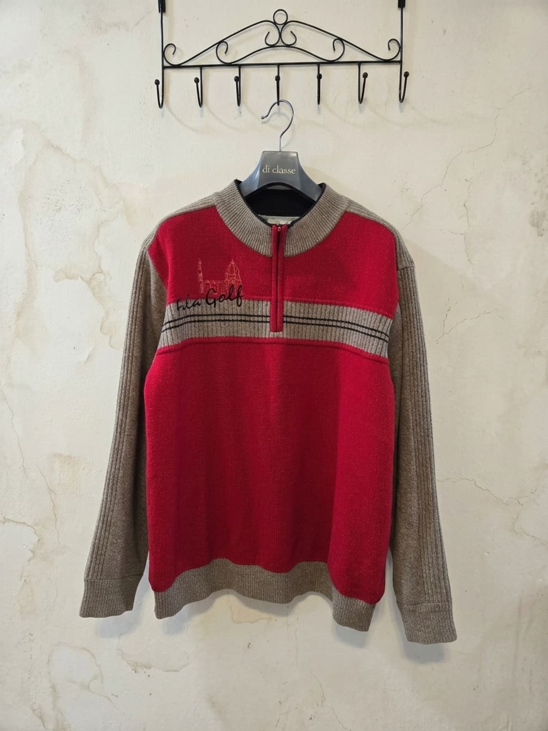 FILA GOLF 남성 하프집업 니트 100 상품이미지1