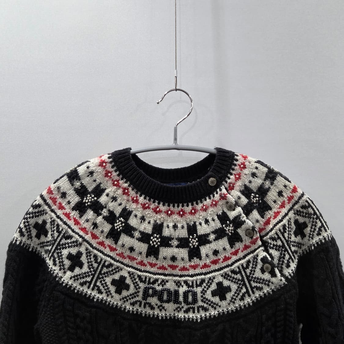 폴로랄프로렌 걸즈 페어아일 캐시미어 울 블랜드 피셔맨 니트 L/12/14 상품이미지2