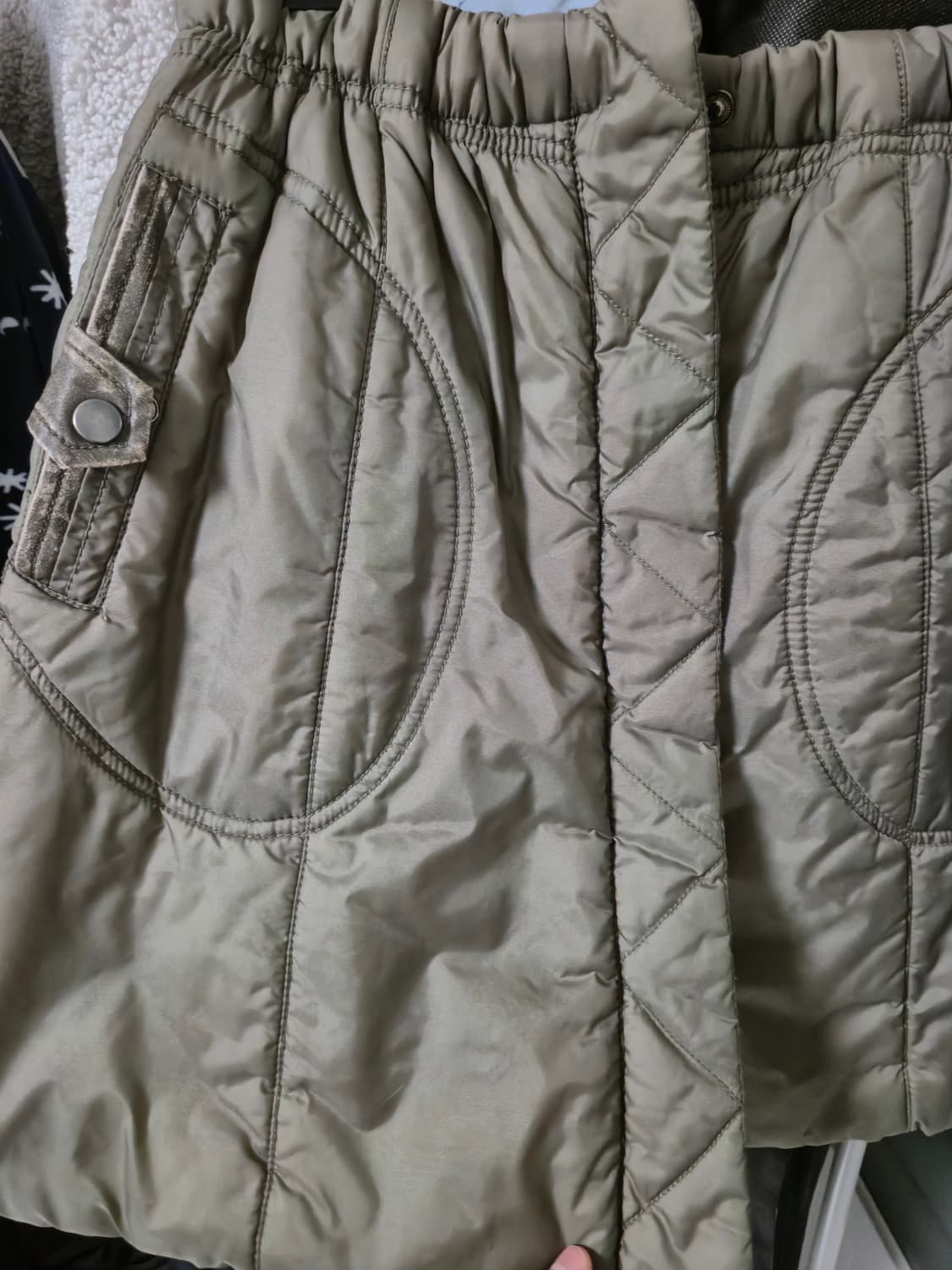 카키 패딩 랩 스커트 상품이미지7