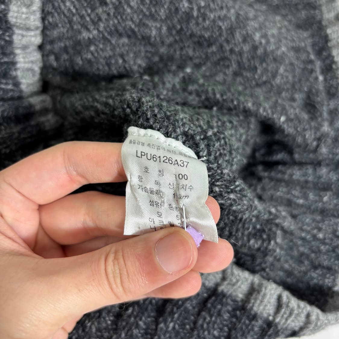 100 LEE 리 차콜 니트집업 상품이미지5