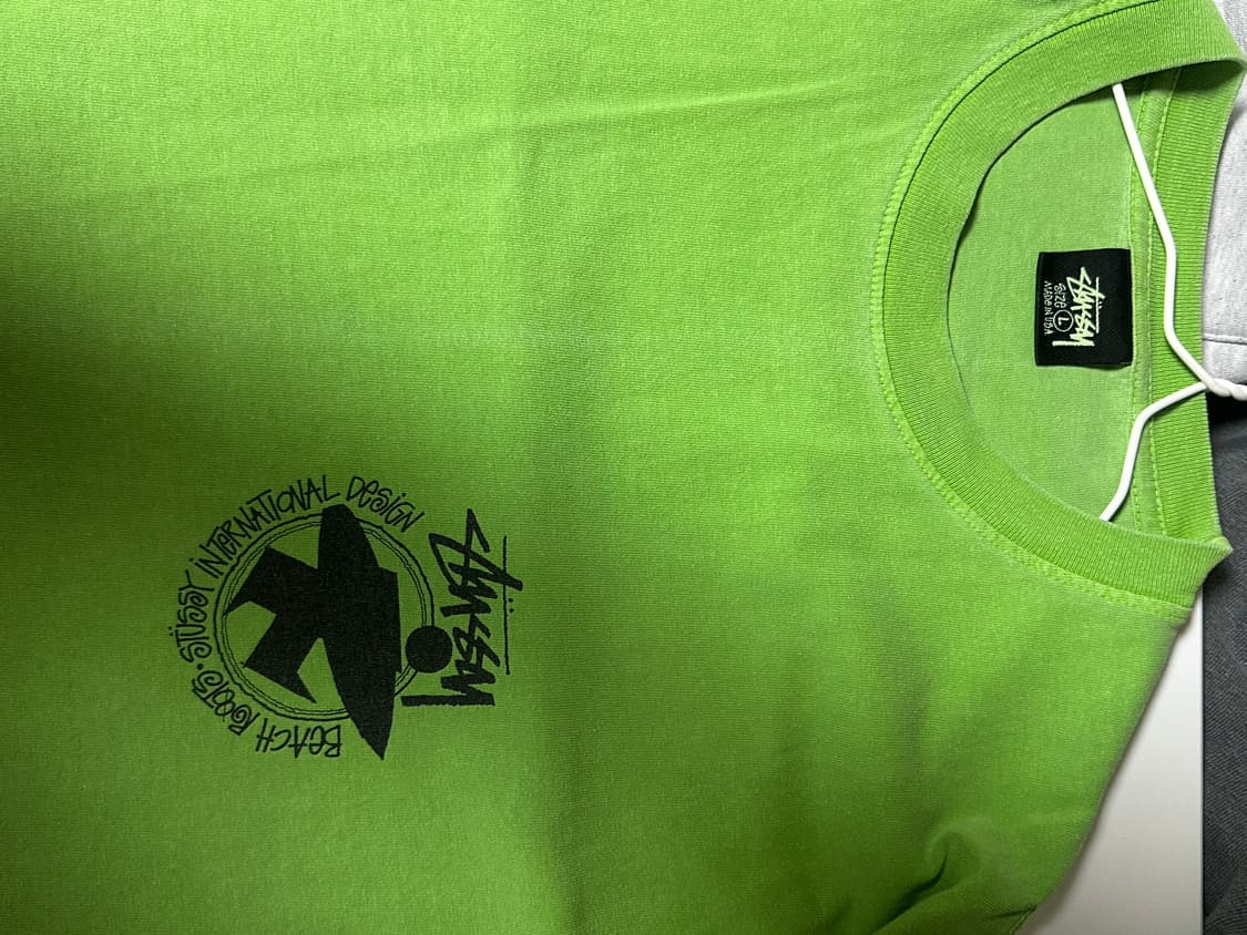 스투시 비치 루트 티셔츠 그린 피그먼트 반팔티 사이즈 L Stussy B 상품이미지8